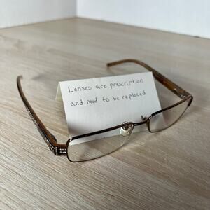 Versace VE1093-B 1045 Eyeglasses Brown Rhinestone Frames Only 53-16-135 Italy